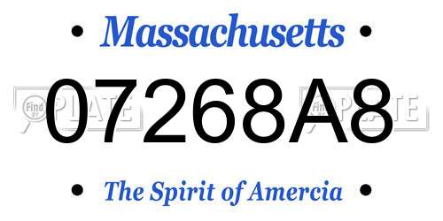 07268A8 Massachusetts License Plate