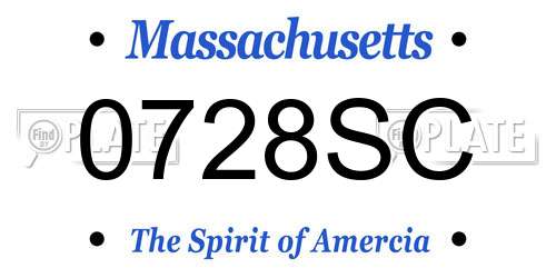0728SC Massachusetts License Plate