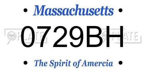 0729BH Massachusetts License Plate