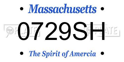 0729SH Massachusetts License Plate