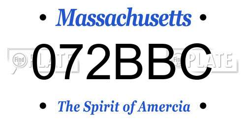 072BBC Massachusetts License Plate