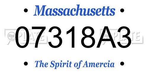 07318A3 Massachusetts License Plate