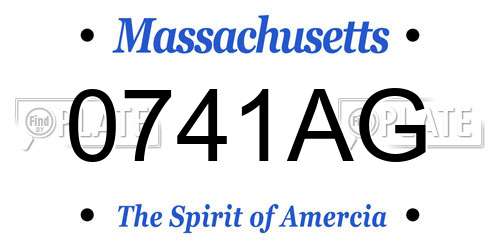 0741AG Massachusetts License Plate