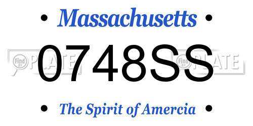0748SS Massachusetts License Plate