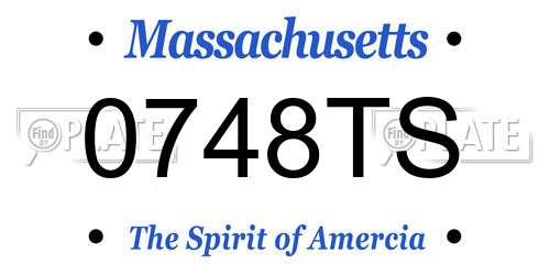 0748TS Massachusetts License Plate