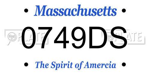 0749DS Massachusetts License Plate