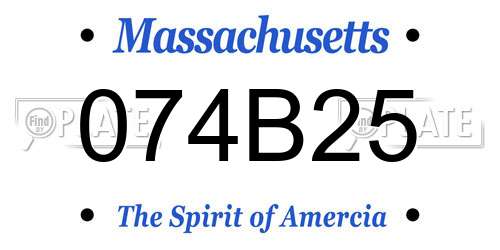 074B25 Massachusetts License Plate