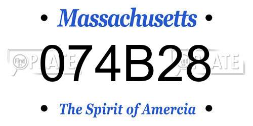 074B28 Massachusetts License Plate