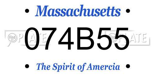 074B55 Massachusetts License Plate
