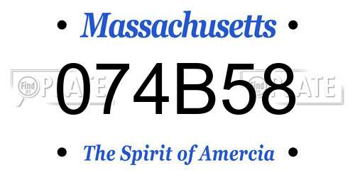 074B58 Massachusetts License Plate