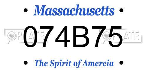 074B75 Massachusetts License Plate