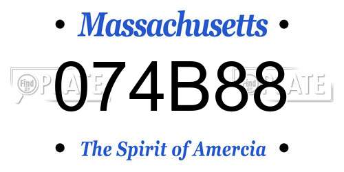 074B88 Massachusetts License Plate