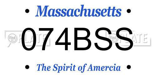 074BSS Massachusetts License Plate