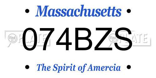 074BZS Massachusetts License Plate