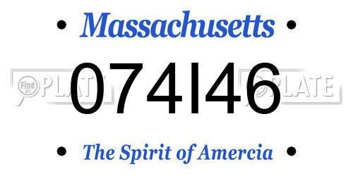 074I46 Massachusetts License Plate