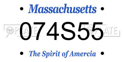 074S55 Massachusetts License Plate