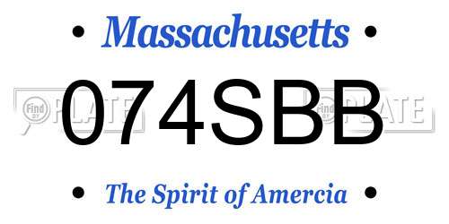 074SBB Massachusetts License Plate
