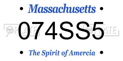 074SS5 Massachusetts License Plate