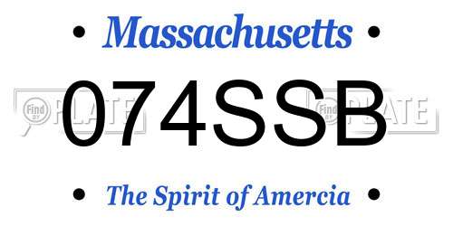 074SSB Massachusetts License Plate