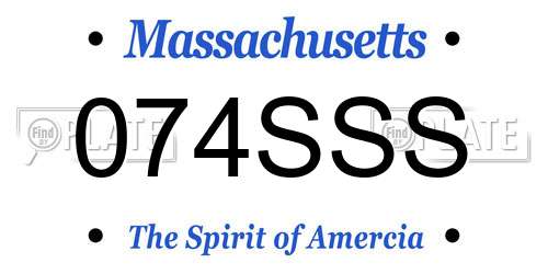 074SSS Massachusetts License Plate