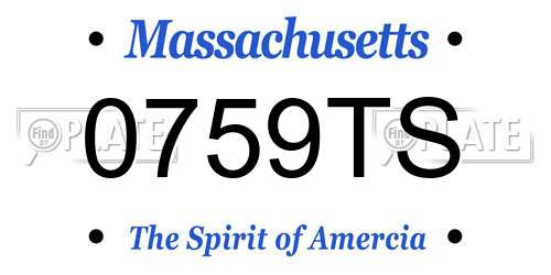 0759TS Massachusetts License Plate