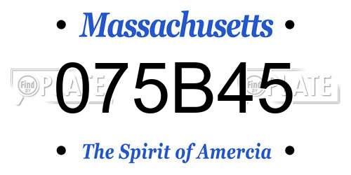 075B45 Massachusetts License Plate