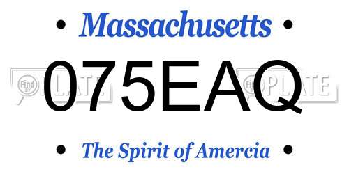075EAQ Massachusetts License Plate
