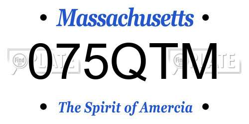 075QTM Massachusetts License Plate