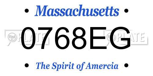 0768EG Massachusetts License Plate