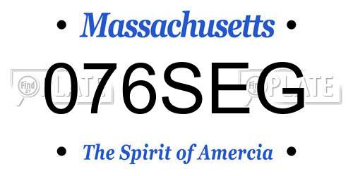 076SEG Massachusetts License Plate