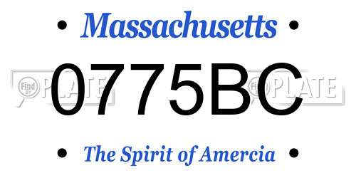 0775BC Massachusetts License Plate