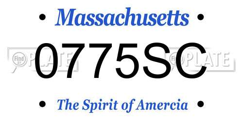 0775SC Massachusetts License Plate