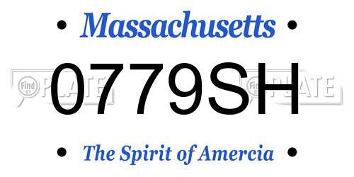0779SH Massachusetts License Plate