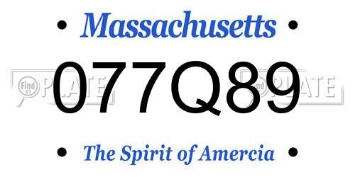 077Q89 Massachusetts License Plate