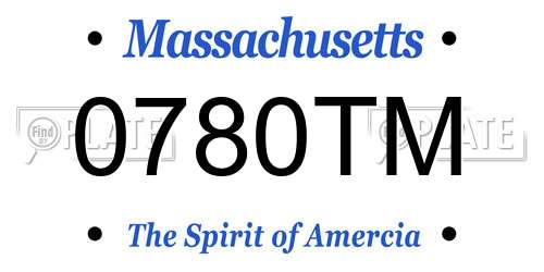 0780TM Massachusetts License Plate