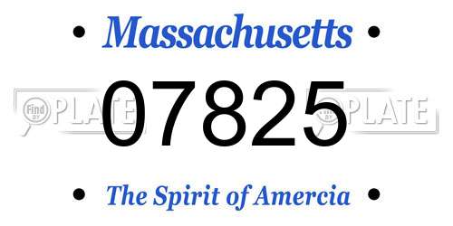07825 Massachusetts License Plate