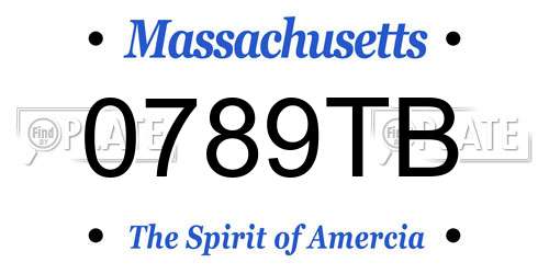 0789TB Massachusetts License Plate