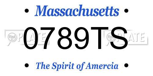 0789TS Massachusetts License Plate