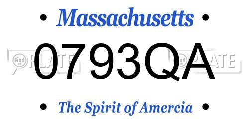 0793QA Massachusetts License Plate