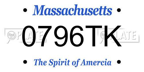 0796TK Massachusetts License Plate