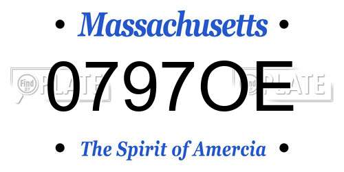 0797OE Massachusetts License Plate