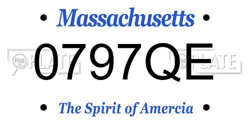 0797QE Massachusetts License Plate