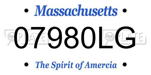 07980LG Massachusetts License Plate