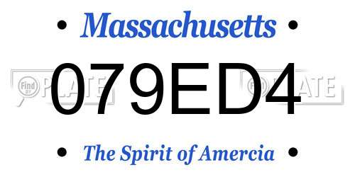 079ED4 Massachusetts License Plate