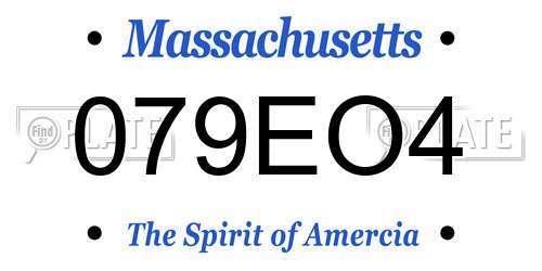 079EO4 Massachusetts License Plate