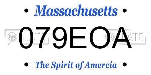 079EOA Massachusetts License Plate