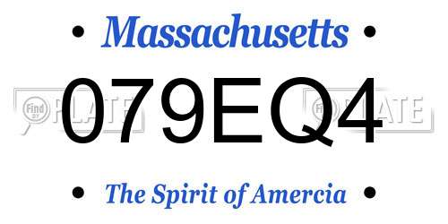 079EQ4 Massachusetts License Plate