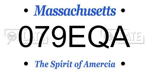 079EQA Massachusetts License Plate
