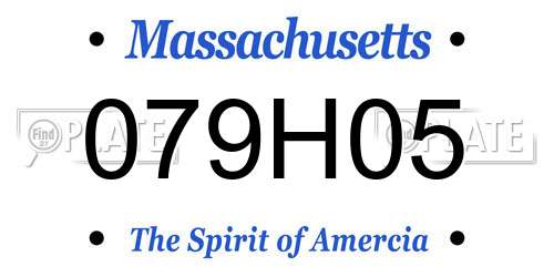 079H05 Massachusetts License Plate