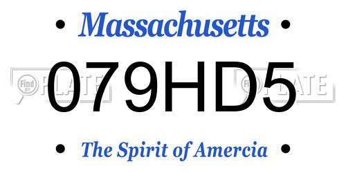 079HD5 Massachusetts License Plate